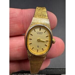 Citizen Elegant Women 3220-S16598 Dress Gold Tone Oval 16mm Quartz Watch 15mm